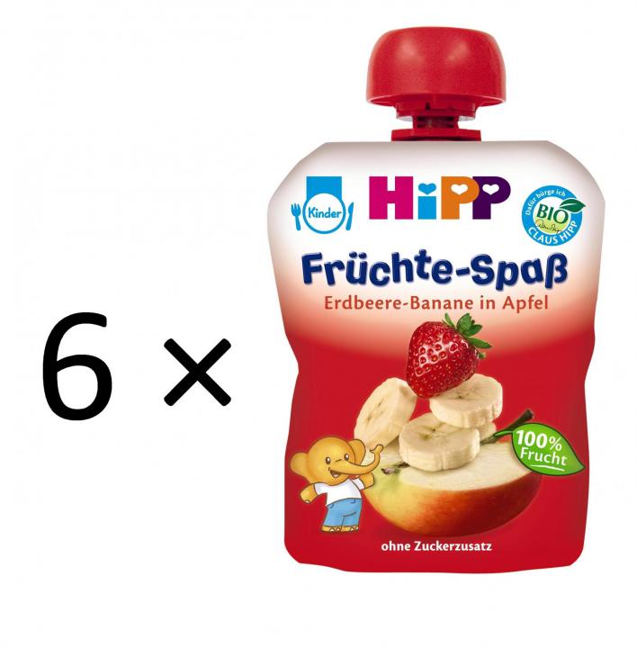 HiPP BIO Kapsička Jablko-Banán-Jahoda - 6x90g