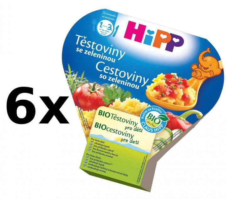 HiPP BIO Těstoviny se zeleninou - 6x250g