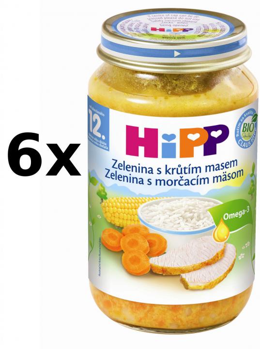 HiPP Zelenina s krůtím masem - 6x220g