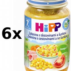 HiPP Zelenina s těstovinami a šunkou - 6x220g