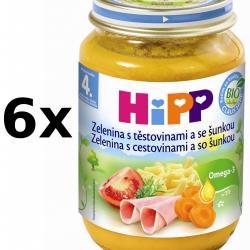 HiPP Zelenina se šunkou a těstovinami - 6x190g