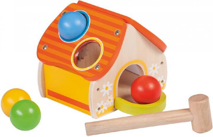 Johntoy Dřevěná zatloukačka domeček