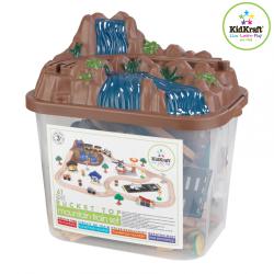 KidKraft Set s vláčky + krabice k uložení Hory