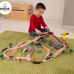 KidKraft Set s vláčky + krabice k uložení VÝSTAVBA