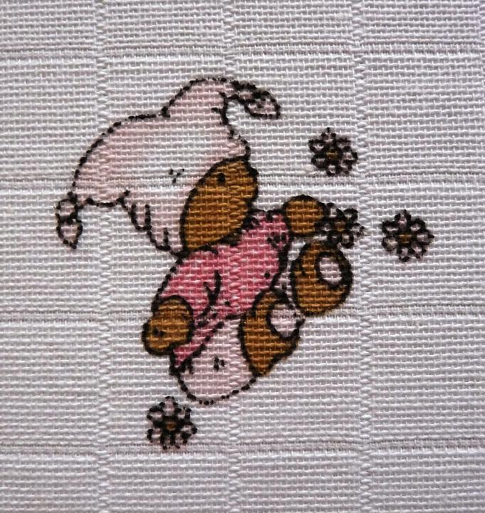 Libštátské Pleny 70x70 cm - potisk Medvídek růžový - 5ks