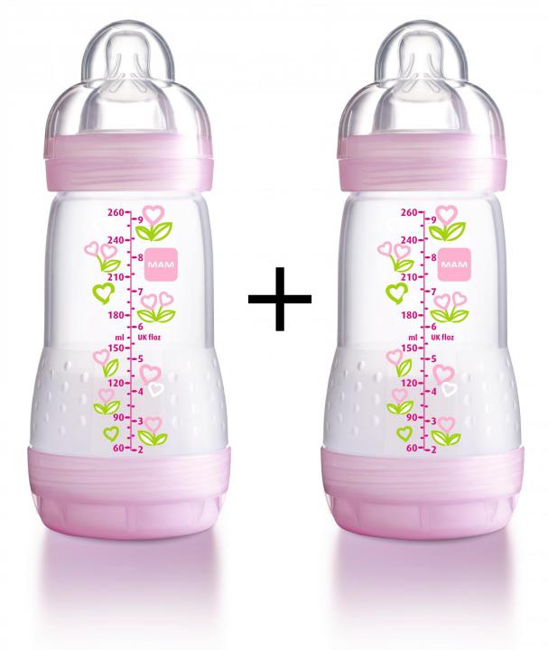 Mam Anti Colic Double pack, 2x260ml, růžová