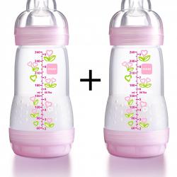 Mam Anti Colic Double pack, 2x260ml, růžová