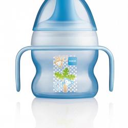 Mam Nevylévací láhev Trainer 220ml + hrnek Starter cup 150ml, modrá