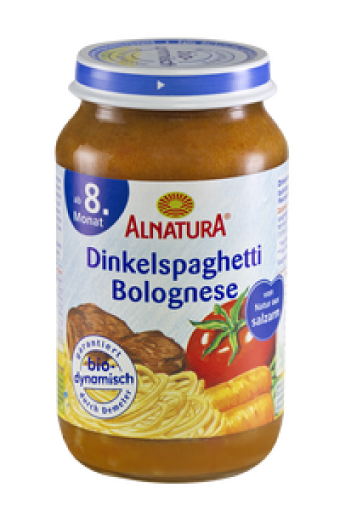 masozeleninový příkrm Špaldové špagety Bolognese (8m)