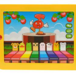 Mikro hračky Elektronický tablet 3D piano na baterie se světlem a zvukem