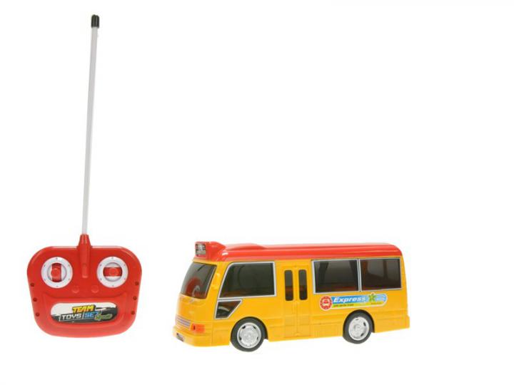 Mikro hračky R/C autobus 20cm 27MHz plná funkce se světlem