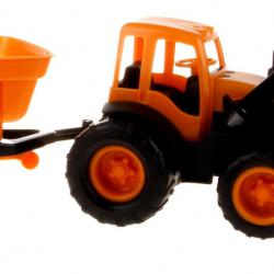 Mochtoys Bagr s přívěsem na gumových kolech, modrý