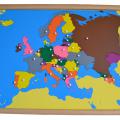 Puzzle – mapa Evropy – rámeček z bukového dřeva