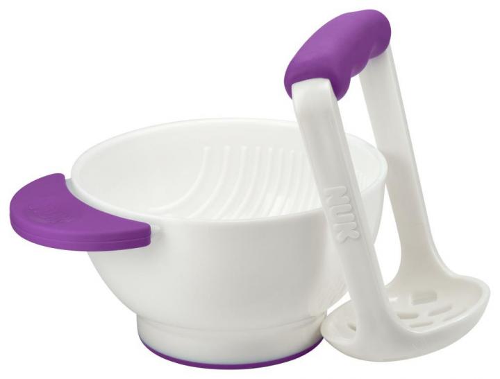 Nuk Miska puree + mačkátko na ovoce a zeleninu, fialová
