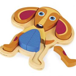 O-oops Zvířátkové puzzle na desce 9ks pejsek