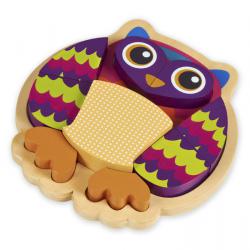O-oops Zvířátkové puzzle na desce 9ks sova