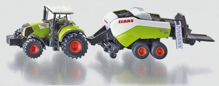 SIKU Claas Axion s lisem na velké balíky, 1:87