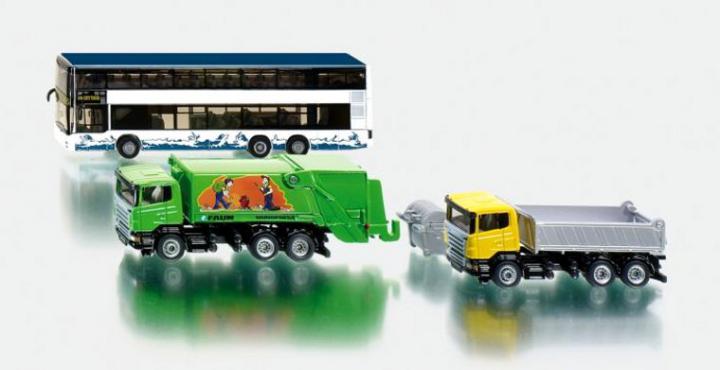 SIKU Super - City set, autobus, sklápěčka