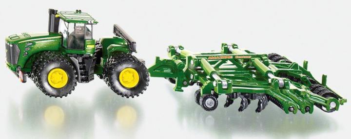 SIKU Traktor John Deere 9630 s bránami  Amazone Centaur 1:87