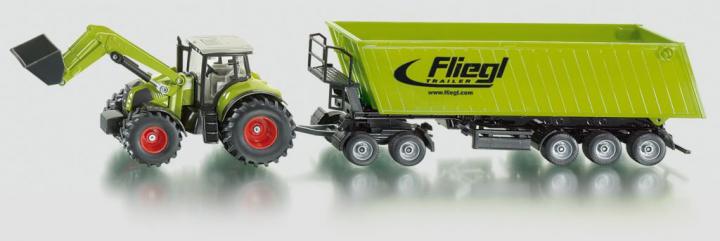 SIKU Traktor s předním nakladačem a přívěsem 1:50m 1:50