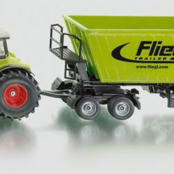 SIKU Traktor s předním nakladačem a přívěsem 1:50m 1:50