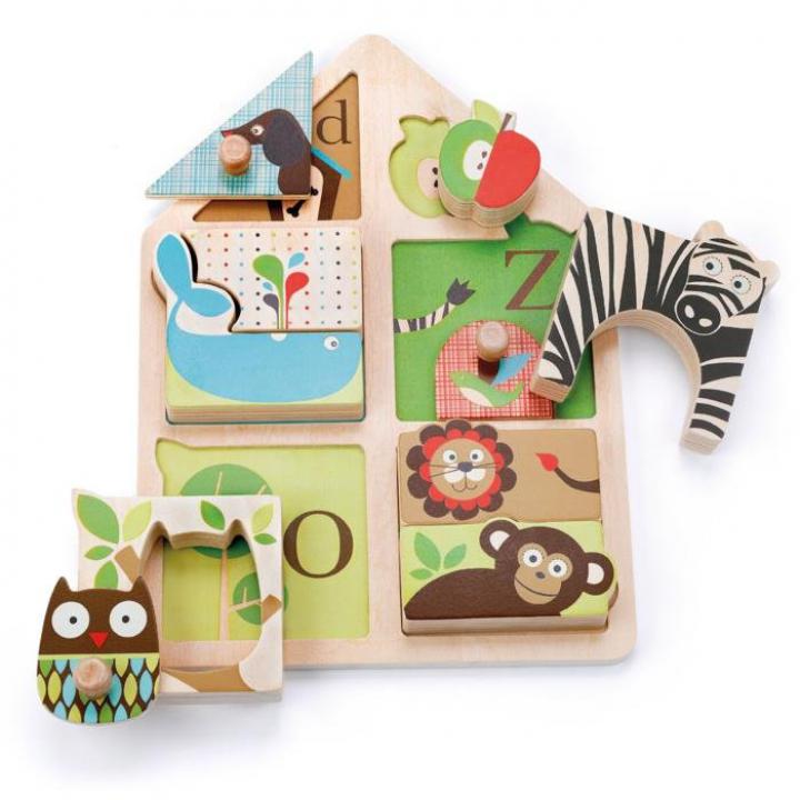 Skip hop ABC puzzle zvířátka, dřevo
