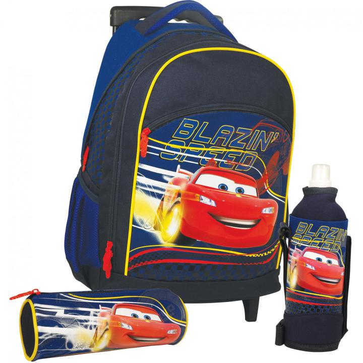 Sun Ce Školní batoh na kolečkách set Cars