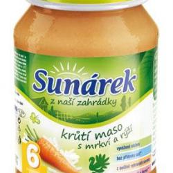 Sunárek masozeleninový příkrm Krůtí maso s mrkví a rýží (6m)