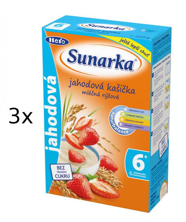 Sunarka Jahodová kašička mléčná, 3x225g