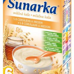 Sunarka mléčná kaše s osmi cereáliemi a medem (6m)