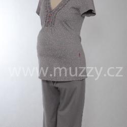 těhotenské, pro kojení, kr. rukáv, 3/4 kalhoty, knoflíčky u výstřihu