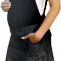 Těhotenské šaty/sukně s láclem granátový melírek