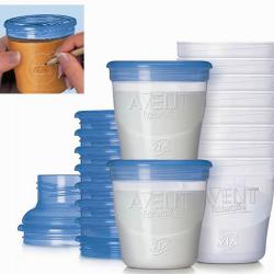 VIA pohárky/zásobníky na mateřské mléko